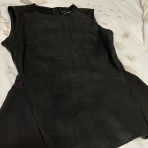 Cynthia Rowley Suede Peplum Top ~genuine leather~